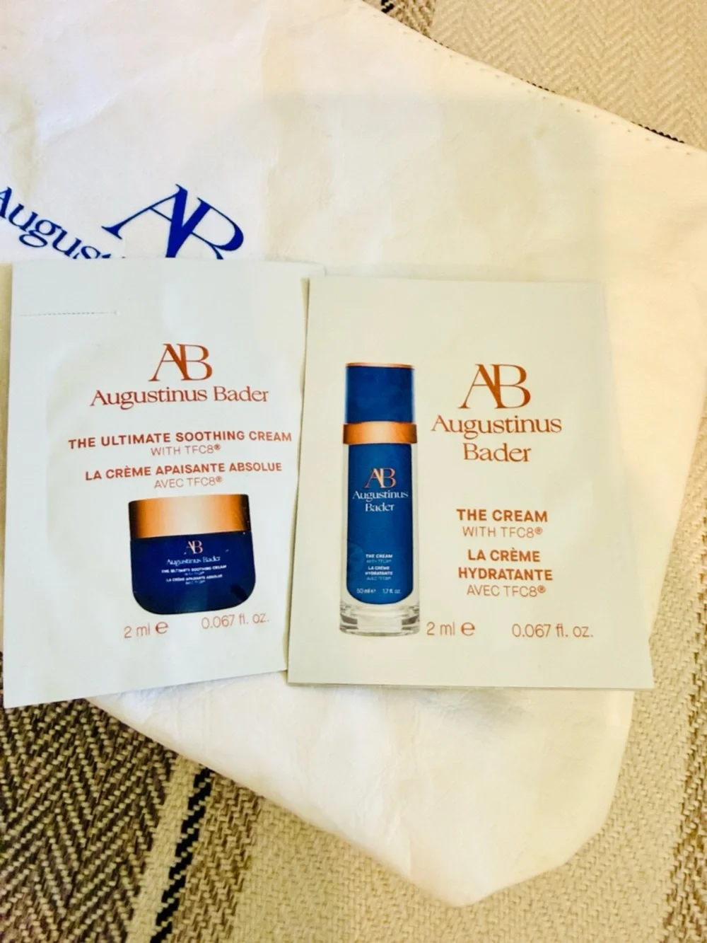 Augustinus Bader White & Blue Protective Face Mask Pouch